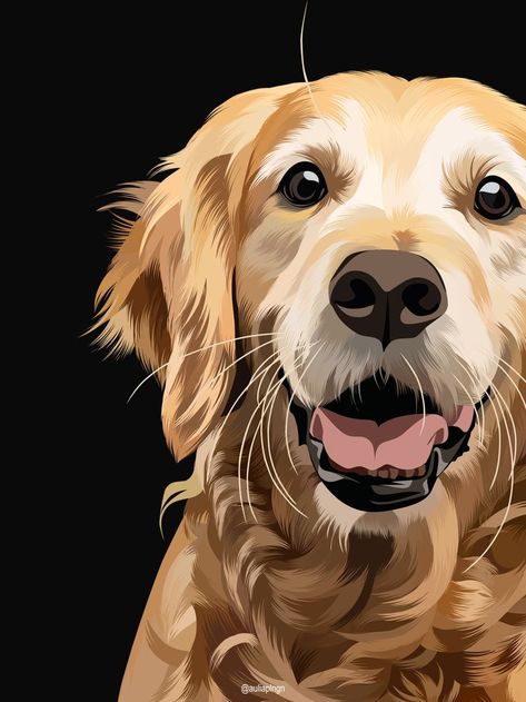 Dog Portrait Digital Art, Illustration Art Dog, Vector Art Animals, Dog Vector Art, Animals Vector Illustration, Dog Illustration Art, Dog Design Art, Vector Portrait Illustration, Digital Pet Portrait