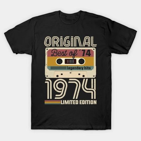 Golden Year Elegance - Vintage 50th Birthday 1974 - 1974 Birthday - T-Shirt | TeePublic 1974 Birthday, Birthday Vibes, Birthday Designs, Birthday Design, 50th Birthday, Birthday, T Shirt