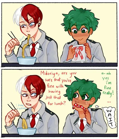 Deku: *sudden realization* u look like a candy cane Todoroki:......... Tododeku Spicy Comic, Trans Deku, Tododeku Spicy, Mha Ships, Haikyuu Karasuno, My Hero Academia Shouto, My Hero Academia Memes, Boku No Hero Academia Funny, Buko No Hero Academia