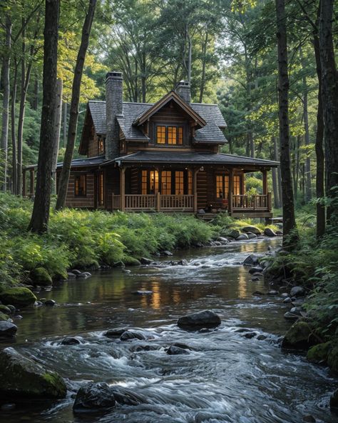 Riverside Cabin Retreat Riverside Cabin, Dream House Aesthetic, Cabin Retreat, House Aesthetic, Cabins And Cottages, Cozy Cabin, Cabin Homes, Cool Words, Building A House