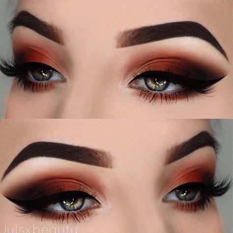 Makeup For Gray Eyes, Make Up Designs, Shade Of Gray, Grey Eyes, Orange Makeup, Magical Makeup, Eye Makeup Designs, Makeup Eye Looks, Creative Eye Makeup