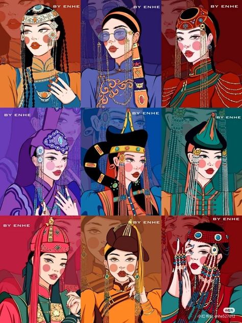 Mongolia Clothes, Mongolian Queen, Mongolia Art, Mongolian Fashion, Mongolian Art, Mongolian People, Mongolian Clothing, National Clothes, Asian History