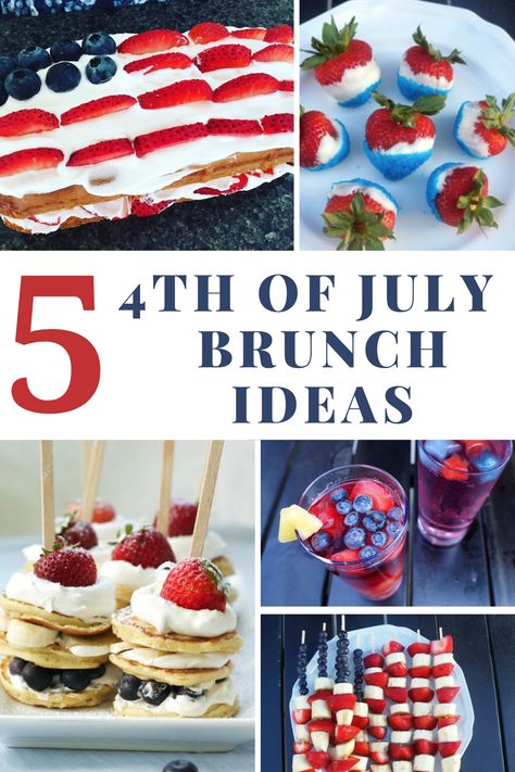 Patriotic Breakfast 4th Of July, Easy 4th Of July Breakfast, Veterans Day Brunch Ideas, Red White And Blue Brunch, 4th Of July Brunch Food, July 4th Breakfast Ideas, Fourth Of July Brunch Ideas, 4th Of July Pancakes, 4th Of July Brunch Ideas