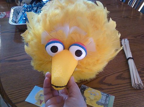 Pumpkin Racer Big Bird Big Bird Pumpkin Decorating, Big Bird Makeup, Big Bird Pumpkin, Big Bird Sesame Street, Creative Pumpkin Decorating, Hot Halloween Outfits, Pumpkin Contest, Sesame Street Party, Creative Pumpkins