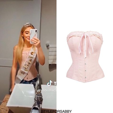 Bday Outfit Ideas, Victorian Corset, Styling Outfits, Pink Corset, Style Pink, Sabrina Carpenter, Victorian Style, Pink Cotton, Cotton Lace