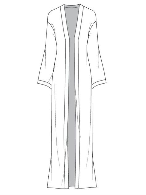 Abaya Design Template, Abaya Drawing Sketches, Abaya Sketches Fashion Illustrations, Abaya Template, Abaya Illustration Drawing, Abaya Sketch Design, Abaya Illustration, Kimono Sketch, Abaya Pattern Sewing