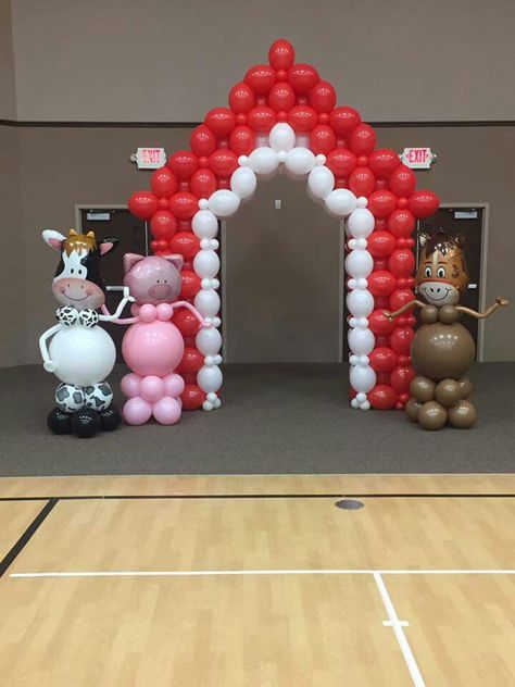 Farm Party Balloon Garland, Barnyard Balloon Garland, Barnyard Balloons, Farm Balloons, Farm Animal Balloon Arch, Farm Animal Balloon Column, Baloon Decorations Farm, Farm Animals Balloons, Safari Birthday Party Decorations