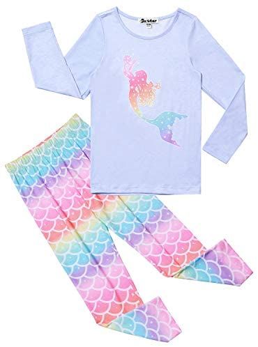 Mermaid Pajamas, Winter Sleepwear, Unicorn Mermaid, Mermaid Pink, Rainbow Mermaid, Sleep Clothes, Cute Pajama Sets, Kids Pjs, Mermaid Pattern