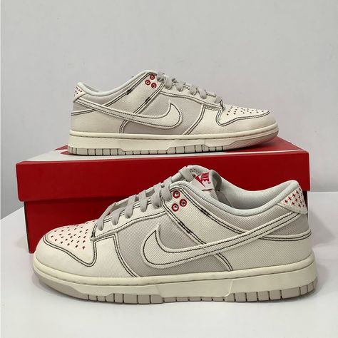 New In Box Nike Dunk Low Mens Sashiko Light Orewood Brown Shoe Sneaker Dv0834-100 Dunk Low Sashiko, Nike Air Tailwind, Huraches Nike, Jordan Shoes Girls, Mens Trail Running Shoes, Old Shoes, Shoe Inspo, Red Nike, Nike Dunk Low