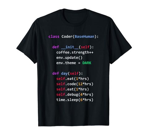 PRICES MAY VARY. Programming t-shirt as class definition; Pythin init and coder life. East, sleep, code, debug, repeat. Ideal gift for colleague, boyfriend, husband, girlfriend, wife, brother, sister. Lightweight, Classic fit, Double-needle sleeve and bottom hem Gift For Colleague, Coding Shirts, Father Shirts, Gifts For Colleagues, Tumblr Outfits, Brother Sister, Dad To Be Shirts, Python, Branded T Shirts