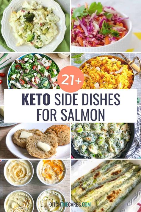 Salmon Sides, Low Carb Salmon, Side Dishes For Salmon, Keto Salmon, Keto Dishes, Side Dishes For Chicken, Keto Side, Baked Asparagus, Healthy Salmon