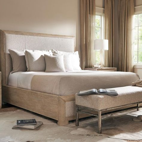 Easton Bed – StyleMeGHD Bernhardt Furniture Bedroom, Bed King, Bernhardt Furniture, Upholstered Panel Bed, Bedroom Panel, Upholstered Panels, Upholstered Bench, King Bed, California Style