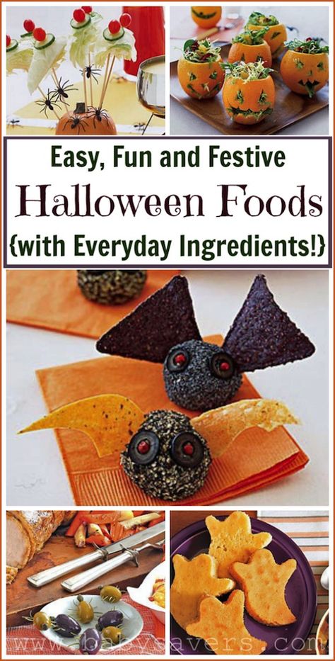 Easy Halloween party food ideas with everyday, simple ingredients. Some of these are SO cute! Fun Halloween Party Food, Halloween Party Food Ideas, Easy Halloween Party Food, Recipes Tutorials, Halloween Party Food, Halloween Foods, Easy Halloween Party, Halloween Fest, Easy Halloween Food