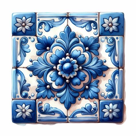 Blue moroccan tile