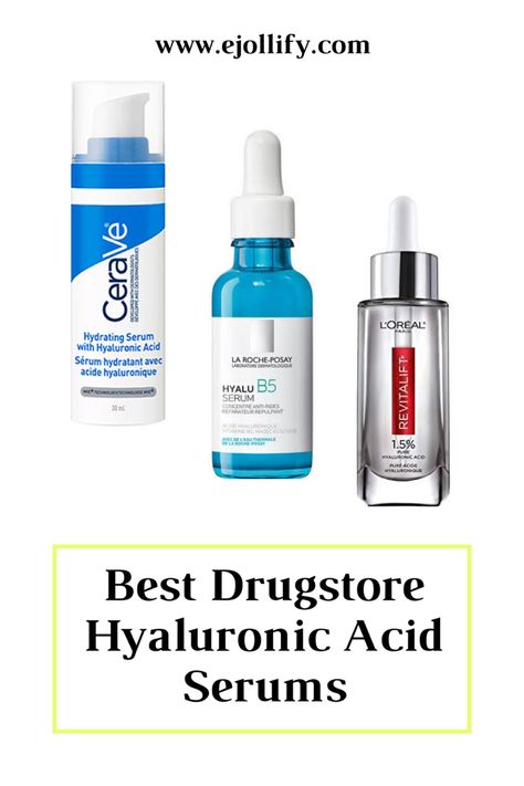 There's only a few skincare products that can make a huge difference in your complexion. And a hyaluronic acid serum is better than those! Hyaluronic acid is already present in your skin and it's incredibly humectant. It has a plumping effect on the skin which is the result of intense hydration. And it fills in wrinkles and softens their look! Check out our post to see the best drugstore hyaluronic acid serums and learn everything about it. Drugstore Hydrating Serum, How To Use Hyaluronic Acid, Positive Aging, Best Skin Serum, Best Hyaluronic Acid Serum, Skincare Serums, Skin Care Routine 40s, Miami Shopping, Serum For Dry Skin