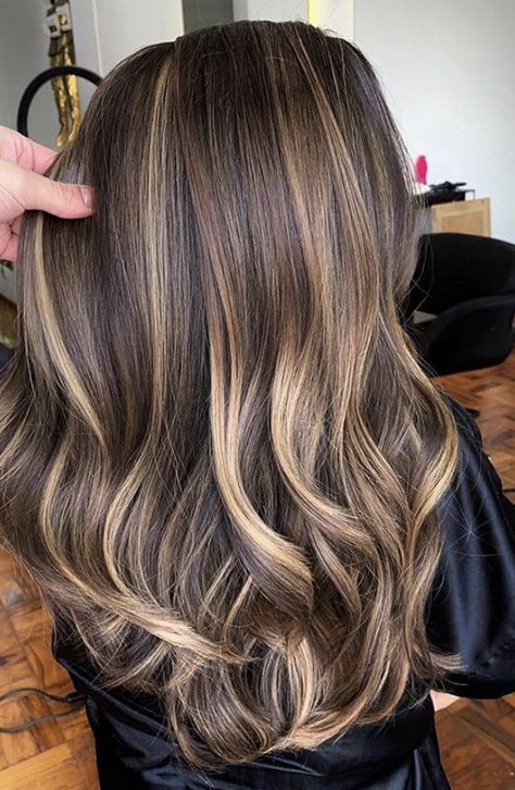 Haircolor Ideas For Dark Brown Hair, Balayage Highlights For Dark Brown Hair, Brown Hair With Hilites, Highlites For Brown Hair Brunettes, Brown Hair With Blonde Highlights 2023, Balayage For Dark Brown Hair 2023, Brown W Highlights Hair, Highlights On Burnett Hair, Balayage Hair Medium Length Brunette Straight