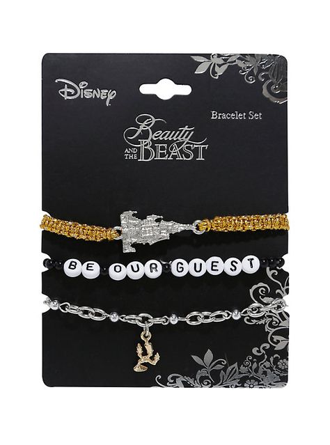 Disney Beauty And The Beast Be Our Guest Bracelet Set, Disney Objects, Beast Castle, Arm Party Bracelets, Disney Princess Jewelry, Themed Bracelets, Enchanted Disney, Cute Disney Outfits, Cool Disney, Disney Bracelet