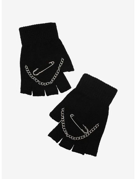 Emo Fingerless Gloves, Emo Goth Clothes, Black Clothes Aesthetic, Fingerless Gloves Aesthetic, Black Gloves Fingerless, Diy Fingerless Gloves, Pretty Gloves, Cool Gloves, Goth Gloves