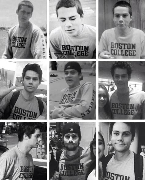 Dylan O'Brien and his Boston College sweatshirt through the years Dylan O Brien Imagines, Dylan Obrian, Dylan Obrien, Teen Wolf Dylan, The Scorch Trials, Boston College, Teen Wolf Cast, O Brian, College Sweatshirt