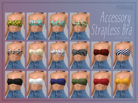 Trillyke - Accessory Strapless Bra Sims 4 Bra Accessory, Sims 4 Traits, Cc Sims4, Sims Clothes, Nude Tops, Male Clothes, Fishnet Top, Sims4 Clothes, Sims 4 Cas