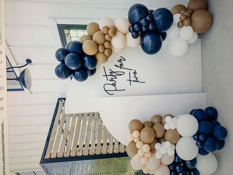 Navy Blue And Brown Balloon Garland, Navy Blue Photo Backdrop, Navy Blue Baby Shower Ideas, Navy Blue Baby Shower Ideas Boys, Navy Balloon Garland, Navy Blue Balloon Garland, Baseball Theme Birthday Party, Hospital Decoration, Navy Baby Showers