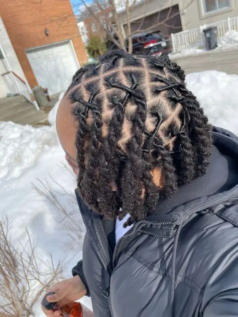 3 Strand Twists: How to Style this Gorgeous Look Two Strand Twist Thick Locs, 3strand Twist Locs, Three Strand Twist Locs, 3 Strand Twist Dreads, Two Strand Twist Dreads, Loc Two Strand Twist Styles, Two Strand Twist Locs, Curly Hair Bun Styles, Retwist Styles