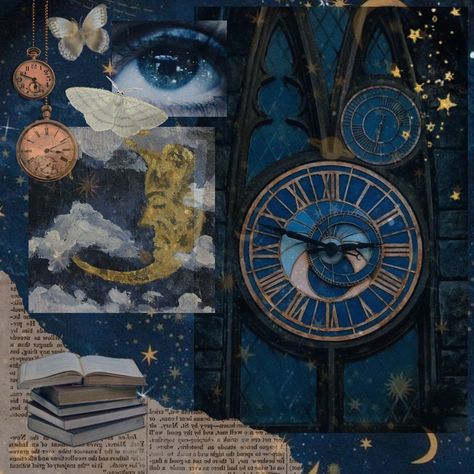 Astrology Library Aesthetic, Blue And Gold Space Aesthetic, Blue Whimsical Aesthetic, Blue Wizard Aesthetic, Celestial Being Aesthetic, Spacecore Moodboard, Blue Steampunk Aesthetic, Unicorn Satyr, Blue Celestial Aesthetic