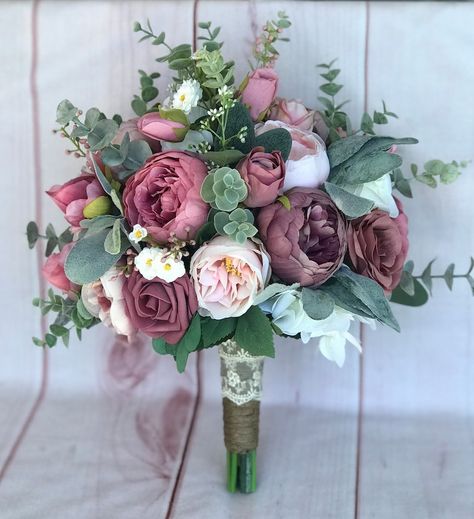 Dusty Rose Bouquet Boho Bouquet Mauve Bouquet Dusty Rose - Etsy Romantic Wedding Bouquet Vintage, Mauve Rose Wedding, Dusty Rose And Mauve Wedding, Wedding Flowers Rustic Bouquet, Mauve Wedding Bouquet, Dusty Rose Wedding Flowers, Mauve Wedding Flowers, Dusty Rose Wedding Bouquet, Dusty Rose Bouquet