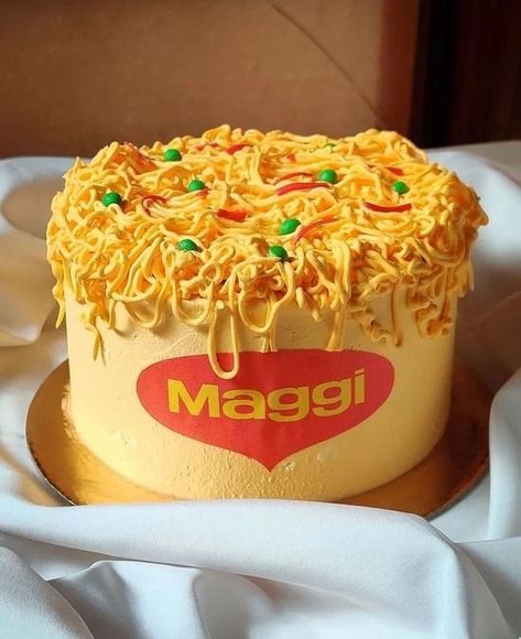 Maggi Cake Design, Trending Cakes, Picture Cake, Simple Birthday Cake Designs, Birthday Cake Alternatives, Maggi Noodles, Cold Coffee Recipes, Unique Birthday Cakes, Designer Cakes