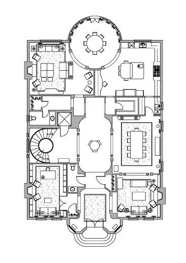 Hotel Floor Plan, Classic House Exterior, Mansion Floor Plan, Hotel Plan, Classic House Design, House Floor Design, Building Plans House, Architectural Floor Plans, Villa Plan