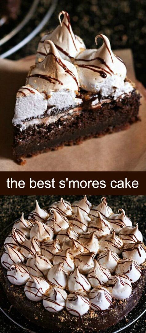 S’mores Cake Recipe, S’more Cake, Smore Cake, Smores Cake Recipe, Cupcake Board, Drip Cake Recipes, Victoria Sandwich Cake, Gelato Cake, Chocolate Box Cake