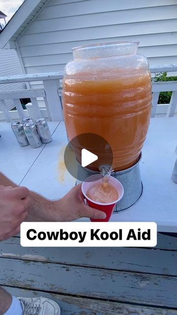 Ryan on Instagram: "Cowboy Kool Aid! With @liqurehq Cheers Bro! 🎬: @jakedbailey  Special Guest: @brendanjtedaldi   Recipe: Everclear Pink Lemonade Mix Orange Juice Beer  MORE BEER  #reels #cowboy #koolaid #reelsinstagram" How To Make Kool Aid, Cowboy Koolaid Recipe, Beer Reels, Homemade Cocktails, Kool Aid, Pink Lemonade, Orange Juice, Mixed Drinks, Special Guest