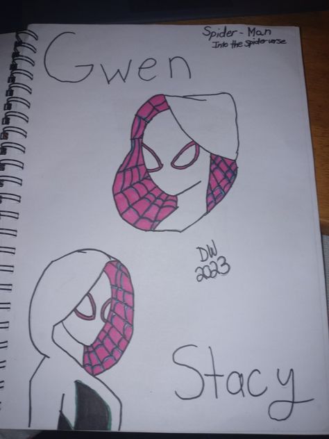 Gwen Stacy How To Draw Gwen Stacy Step By Step, Spider Gwen Doodle, Gwen Stacy Doodle, Gwen Stacy Sketchbook, Gwen Stacy Art Drawings, Spider Gwen Sketch Pencil, Spiderman Gwen Stacy, Gwen Spiderman, Side View Drawing