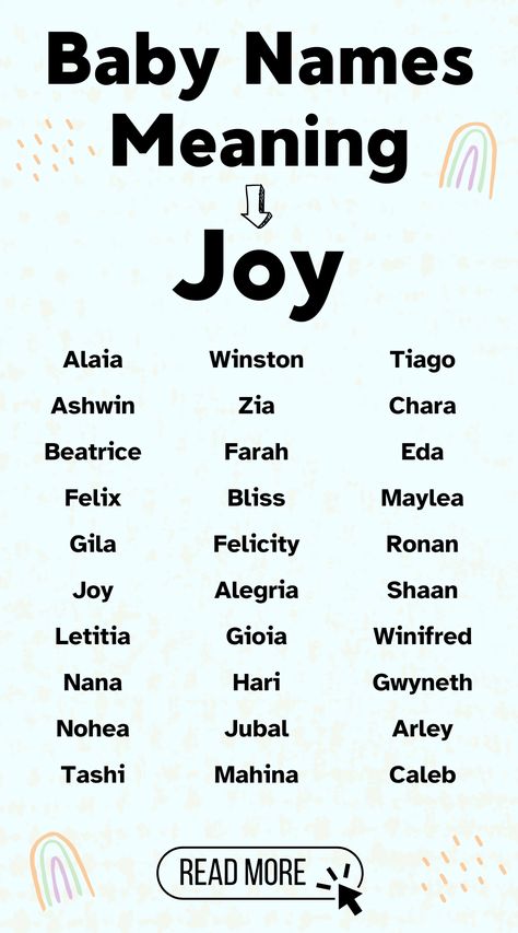 Searching for a baby name that radiates happiness? 👶 Discover beautiful names meaning 'joy' for your little one. From classic to unique, find the perfect name that brings light and love to your family! 💕  #BabyNames  #Names Baby Gender Predictor, What Your Name, Gender Predictor, Names Meaning, Meaning Of Your Name, Meaningful Baby Names, Baby Name Generator, Beautiful Names, Baby Names And Meanings