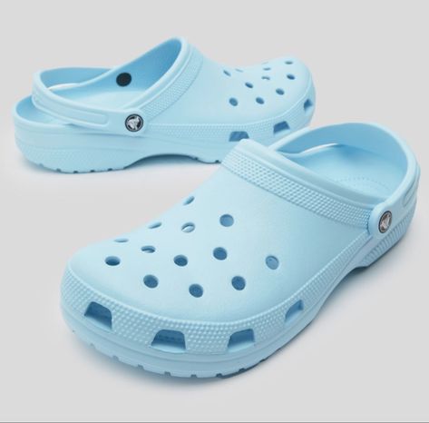 Crocs Light Blue Crocs, Crocs Store, Sandals Crocs, Crocs Ideas, Platform Crocs, Blue Crocs, Ugg Classic Ultra Mini, Burgundy Shoes, Animal Print Shoes