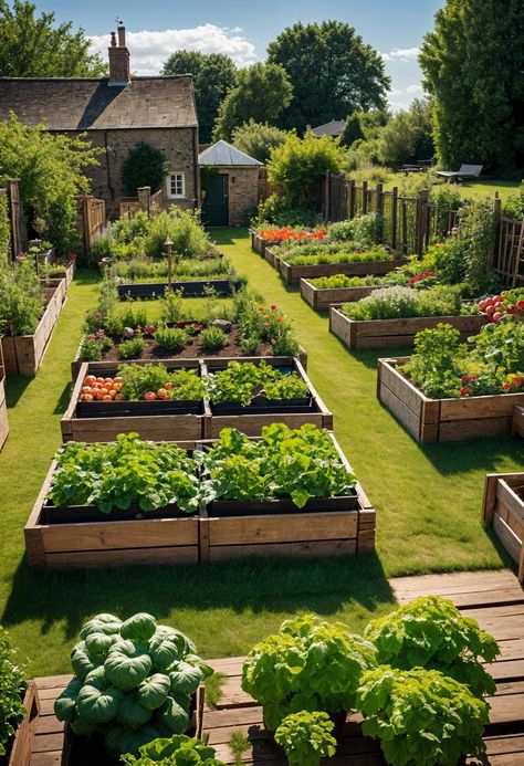 28 Stunning Cottage Garden Ideas for a Cozy Retreat 26 Cottage Garden Vegetable, Garden With Vegetables And Flowers, Home Gardens Backyard, Vegetable Gardens Ideas Backyard, Farm Gardens Country, House With Flower Garden, Outdoor Vegetable Garden Ideas, House Design With Garden, Cute Backyard Garden