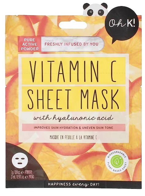 I love ohK! products! The vitamin C mask makes your skin luminous! I try to use this once a week even my husband loves these. Vitamin C Mask, Brightening Face Mask, Moisturizing Face Mask, Skincare Inspiration, Skin Care Face Mask, Two Step, Improve Skin Tone, Dewy Skin, Hydrating Mask