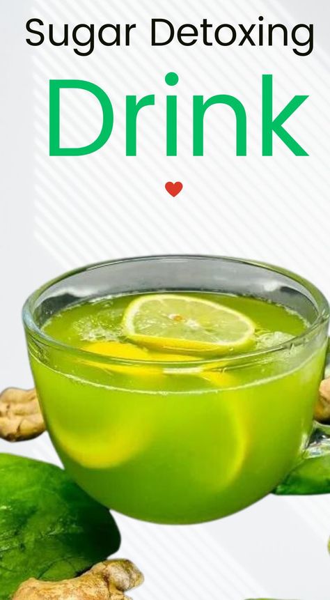 Sugar Detoxing Drink Recipe Sugar Cleanse, Sugar Detox Plan, Sugar Detox Recipes, Sugar Detox Diet, Healthy Juice Drinks, Detox Juice Cleanse, Homemade Detox, Homemade Syrup, Easy Detox