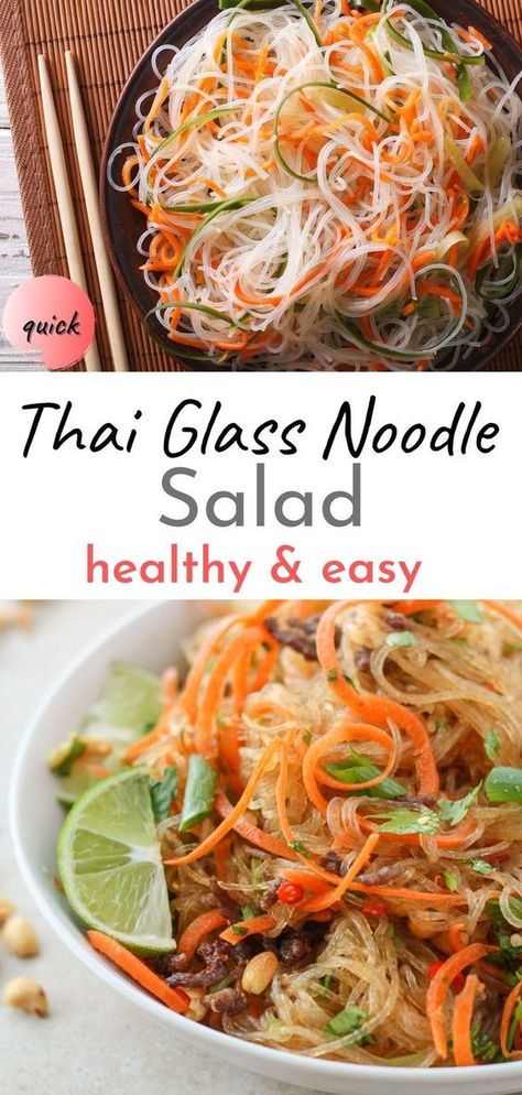 Clear Noodle Salad, Thai Lime Dressing, Thai Salad Recipes Dressings, Glass Noodle Salad Recipes, Healthy Glass Noodle Recipes, Thai Glass Noodle Recipes, Thai Dressing Recipe, Thai Spaghetti Salad, Sushi Meals