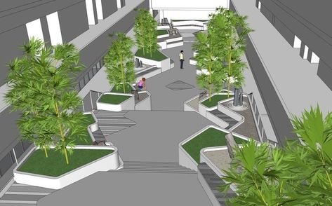 University Landscape Design, School Landscape Design, School Landscaping, Landscape Seating, University Landscape, Koshino House, School Landscape, Entryway Garden, Bamboo Landscape