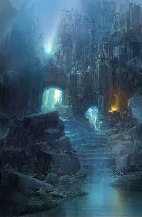 Post Apocalyptic City, Underground River, Eerie Places, Lost City Of Atlantis, Underwater City, Heroic Fantasy, Underground Cities, World Water, Ocean Wallpaper