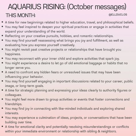 OCTOBER 2024 ASTROLOGY FORECAST & what to expect according to your rising sign! #astrology #astrologyforecast #octoberastrology #astrologypost #astrologyposts #astrologyreadings #astrology101 #astrologytips #monthlyhoroscope #horoscope #horoscopes #dailyhoroscope #weeklyhoroscope October Astrology, 2024 Astrology, Your Rising Sign, Rising Sign, Aquarius Rising, Astrology Forecast, Weekly Horoscope, Daily Horoscope, Spiritual Practices