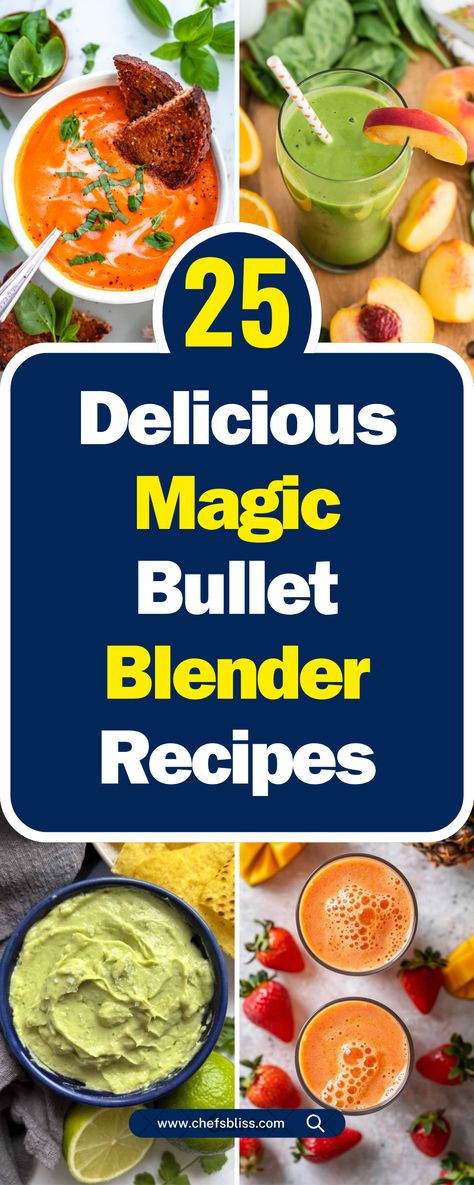 25+ Delicious Magic Bullet Blender Recipes to Try Today! – ChefsBliss Beast Blender Smoothie Recipes, Bullet Blender Recipes, Nutri Bullet Recipes, Cooking Blender Recipes, Blender Recipes Dinner, Magic Bullet Recipes Healthy, Magic Bullet Smoothie Recipes, Magic Bullet Smoothies, Lemon Smoothie Recipes