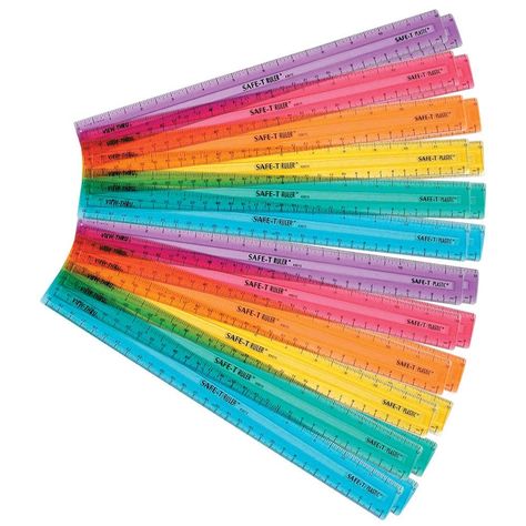 hand2mind 12 inch Multicolored, Transparent, Semiflexible Safe-T Plastic Rulers, Rainbow Plastic Rulers, Safety Ruler for Measurement, Safety Kids School Supplies, Straight Rulers (Pack of 24): AmazonSmile: Tools & Home Improvement Flexible Ruler, Fraction Circles, Clear Ruler, Teaching Money, Homeschool Supplies, Math Blocks, Classroom Management Tool, Kids School Supplies, Math School