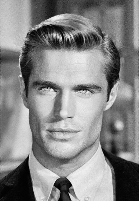 Old Hollywood Stars Men, 60s Male Hair, Brown Hair Aesthetic Male, Greek Men Handsome, 60s Hairstyles Men, Handsome Blonde Men, Vintage Hollywood Men, Vintage Hairstyles For Men, Model Haircut