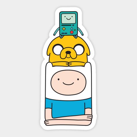 Adventure time - Adventure Time - Sticker | TeePublic Adventure Time Stickers Printable, Cartoon Stickers Printable, Print Out Stickers, Cartoon Stickers Aesthetic, Adventure Time Stickers, Cartoons Stickers, Adventure Time Bmo, Adventure Stickers, Adventure Time Tattoo