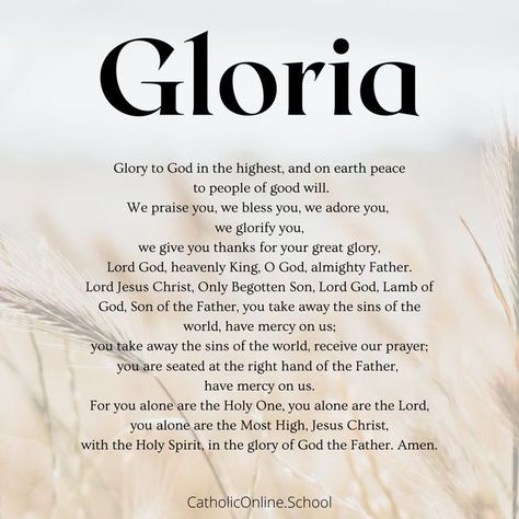 Catholic Online on Instagram: "Glory to God in the highest. #pray #prayer #God #ForGod #Love #Catholic #CatholicOnlineSchool" Anima Christi Prayer, Glory To God In The Highest, Rosary Quotes Catholic, Pagan Rosary Prayers, Hail Holy Queen Prayer, Rosary Prayers Catholic, Anima Christi Prayer Catholic, Rosary Prayer, Prayers For Children