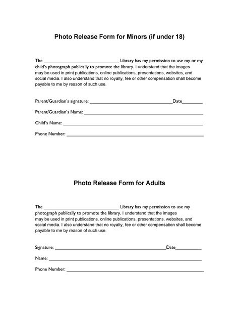 53 FREE Photo Release Form Templates [Word, PDF] ᐅ TemplateLab Photo Release Form Free School, Daycare Photo Release Form, Photo Release Form Free, Daycare Forms Printable Free, Photo Release Form, Photography Freebies, Photography Release Form, Daycare Forms, Photographer Marketing