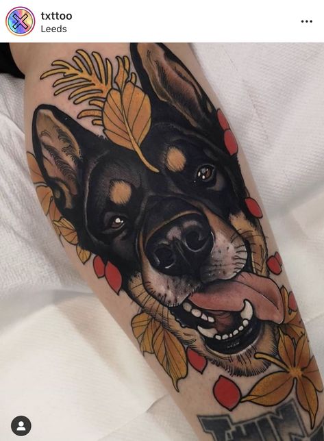 Traditional Tattoo Animals, Dog Portrait Tattoo, Stick Tattoo, Pitbull Tattoo, Dog Memorial Tattoos, O Tattoo, Tattoo Kits, Dog Tattoo, Cover Up Tattoos