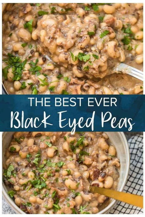 Black Eyed Peas (Stovetop) Recipe - The Cookie Rookie® Black Eyed Pea Recipes Southern, Best Blackeyed Pea Recipes, Black Eye Pea Recipes New Years, Black Eyed Peas Stove Top, Cooking Frozen Black Eyed Peas, Stewed Black Eyed Peas, Black Peas Recipe, Best Blackeye Peas, Black Eyed Peas Recipe Healthy